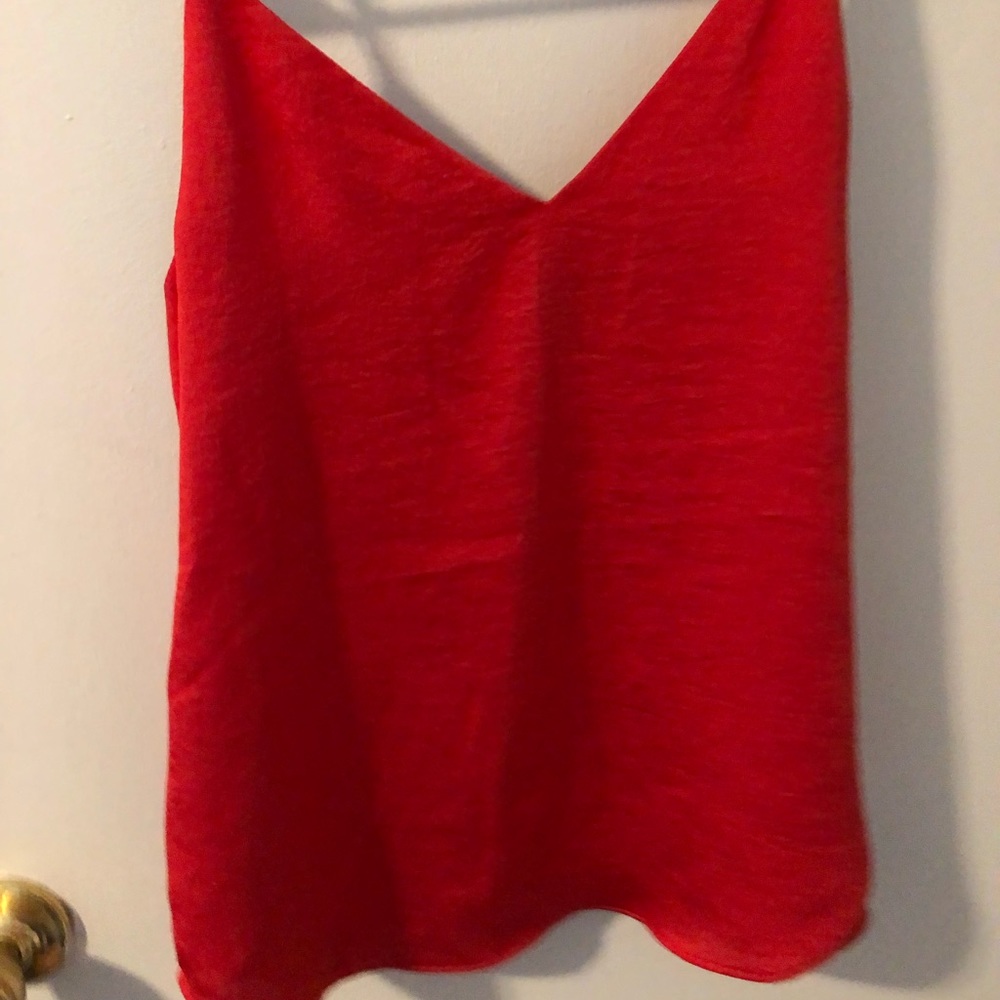 Red silky Express top